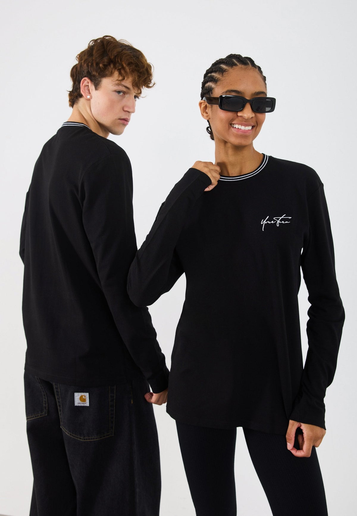 YOURTURN UNISEX - Long Sleeved Top - True Black