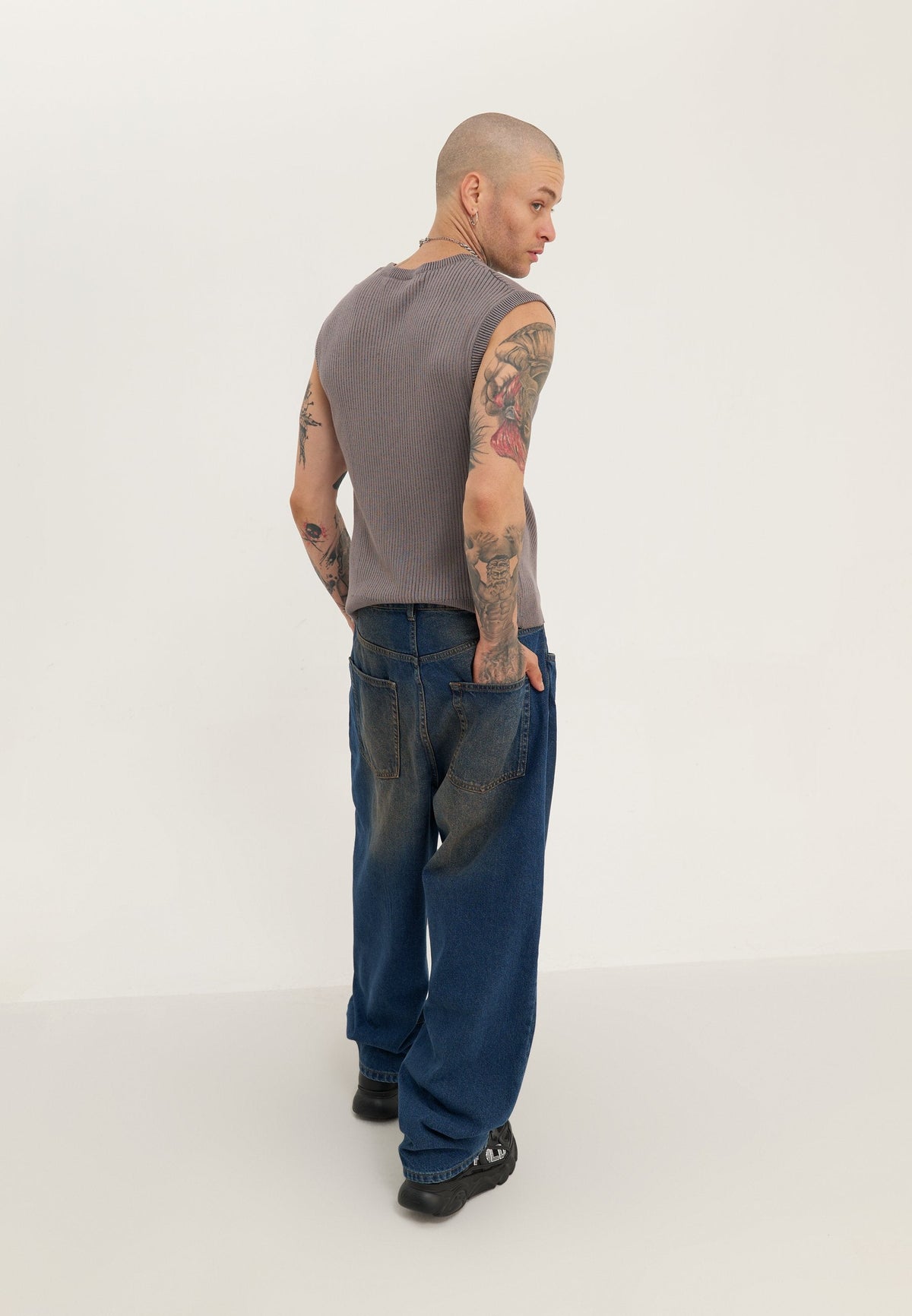 YOURTURN UNISEX - Baggy Jeans - Dirty Denim