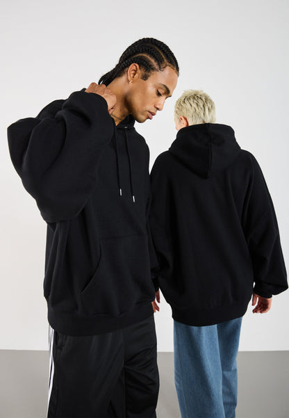 YOURTURN OVERSIZE BASIC HOODIE UNISEX - Hoodie - True Black