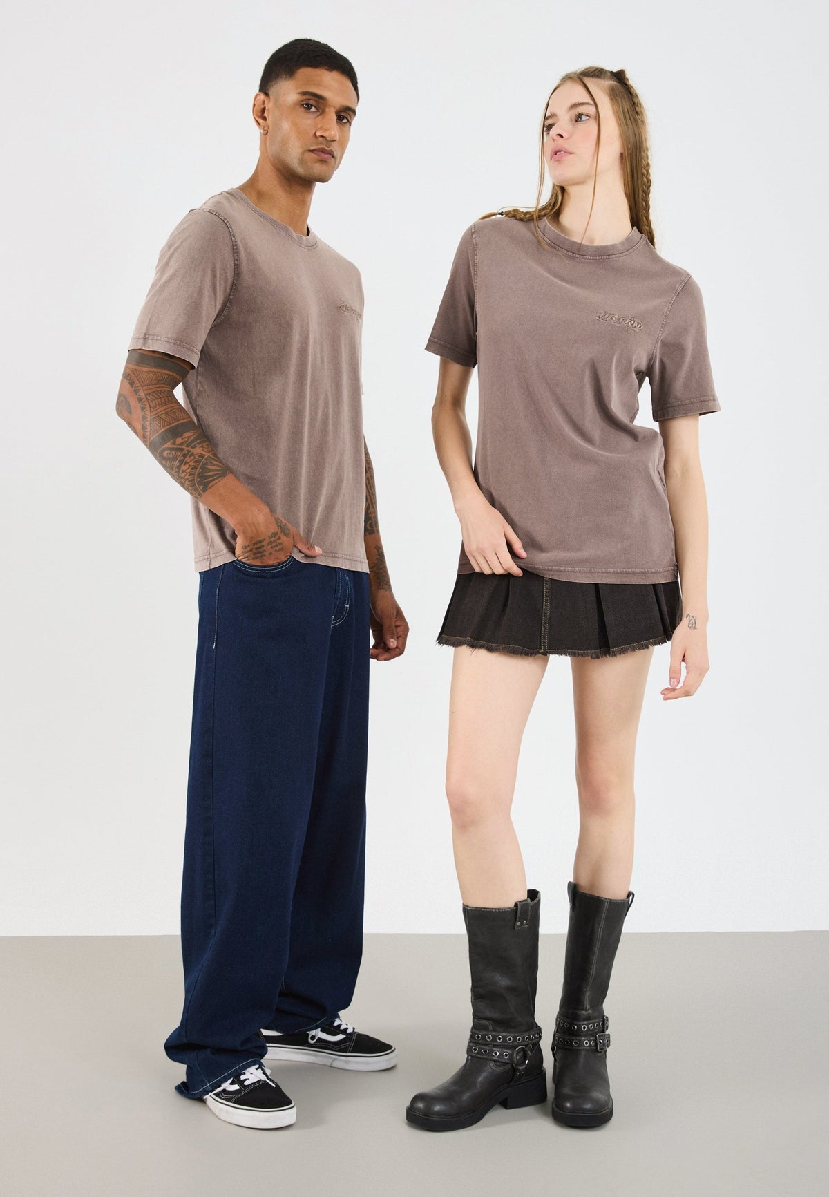 YOURTURN UNISEX - Print T-shirt - Washed Brown