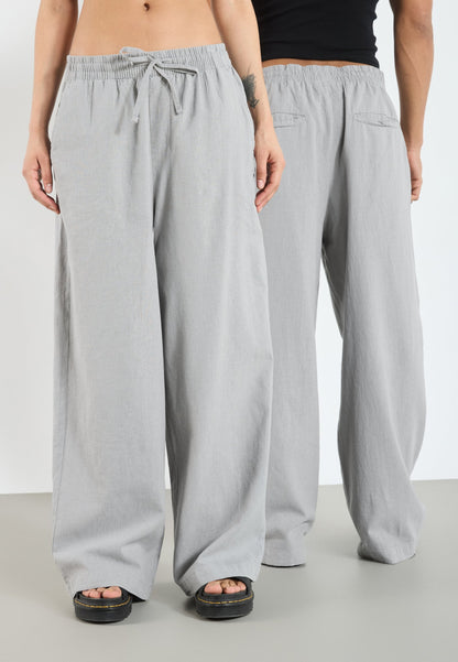 YOURTURN LINEN MIX BLEND UNISEX - Trousers - Ultimate Grey