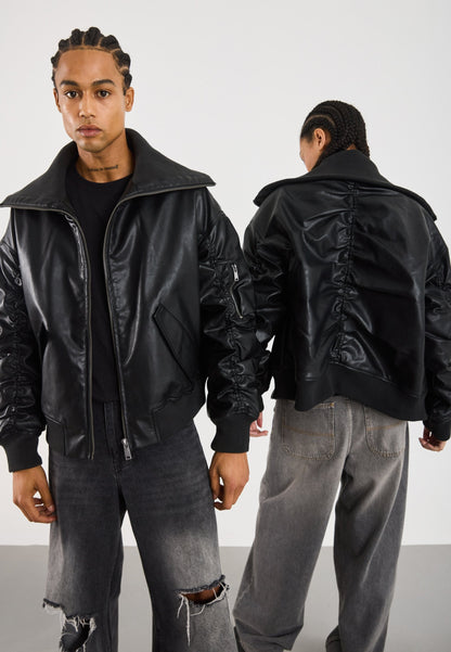YOURTURN UNISEX - Faux Leather Jacket - Black