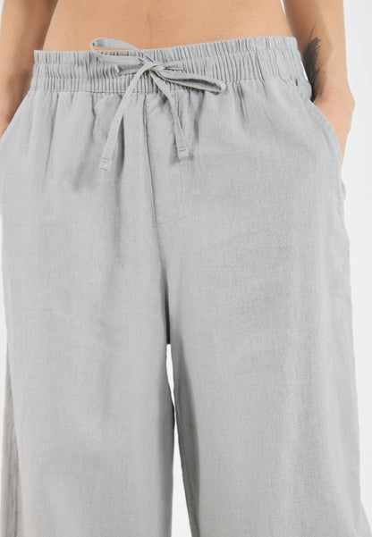 YOURTURN LINEN MIX BLEND UNISEX - Trousers - Ultimate Grey