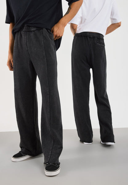 YOURTURN UNISEX - Tracksuit Bottoms - Washed Dk Grey