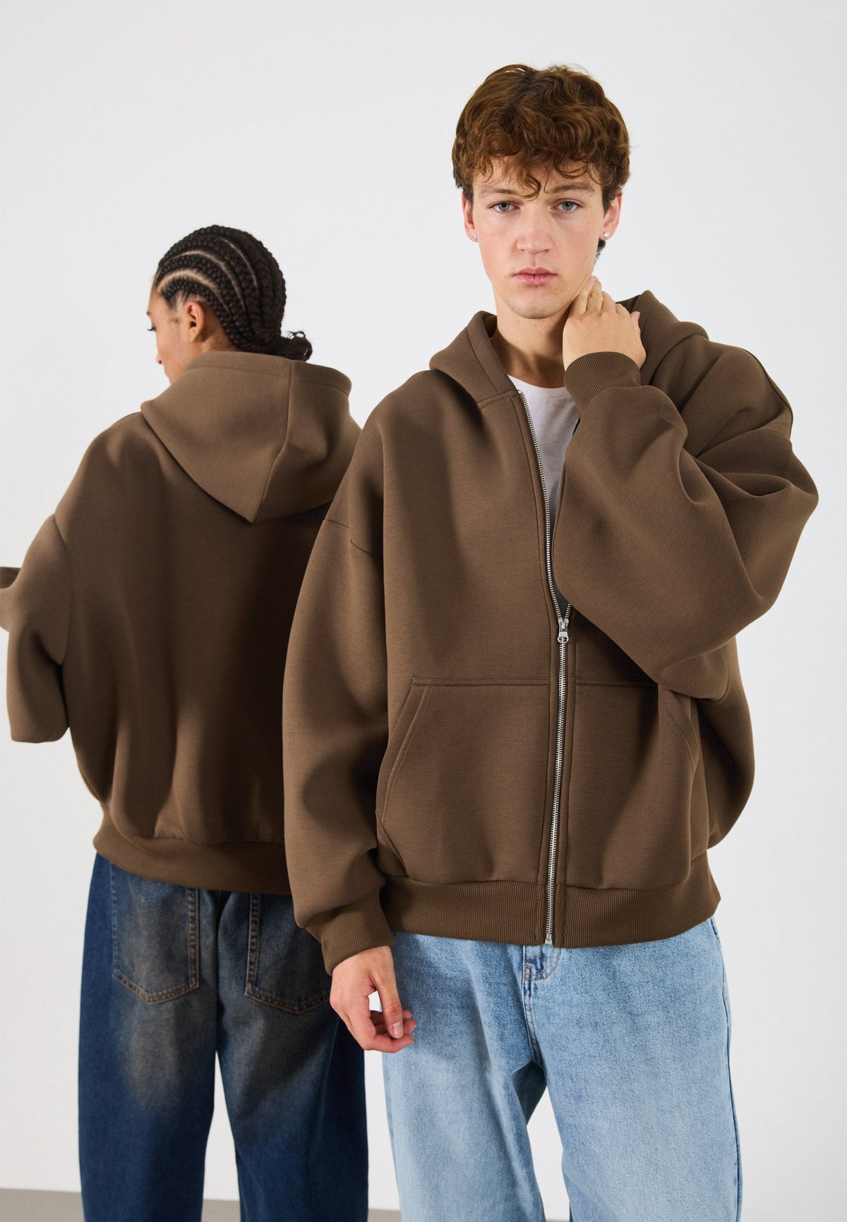 YOURTURN SCUBA ZIP UNISEX - Zip-up Sweatshirt - Coffee Liqueur