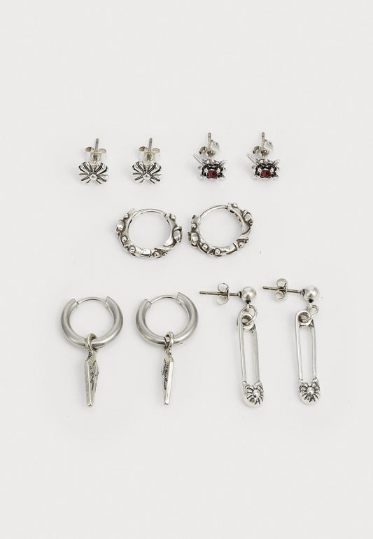 YOURTURN UNISEX 5 PACK - Earrings - Silver-coloured