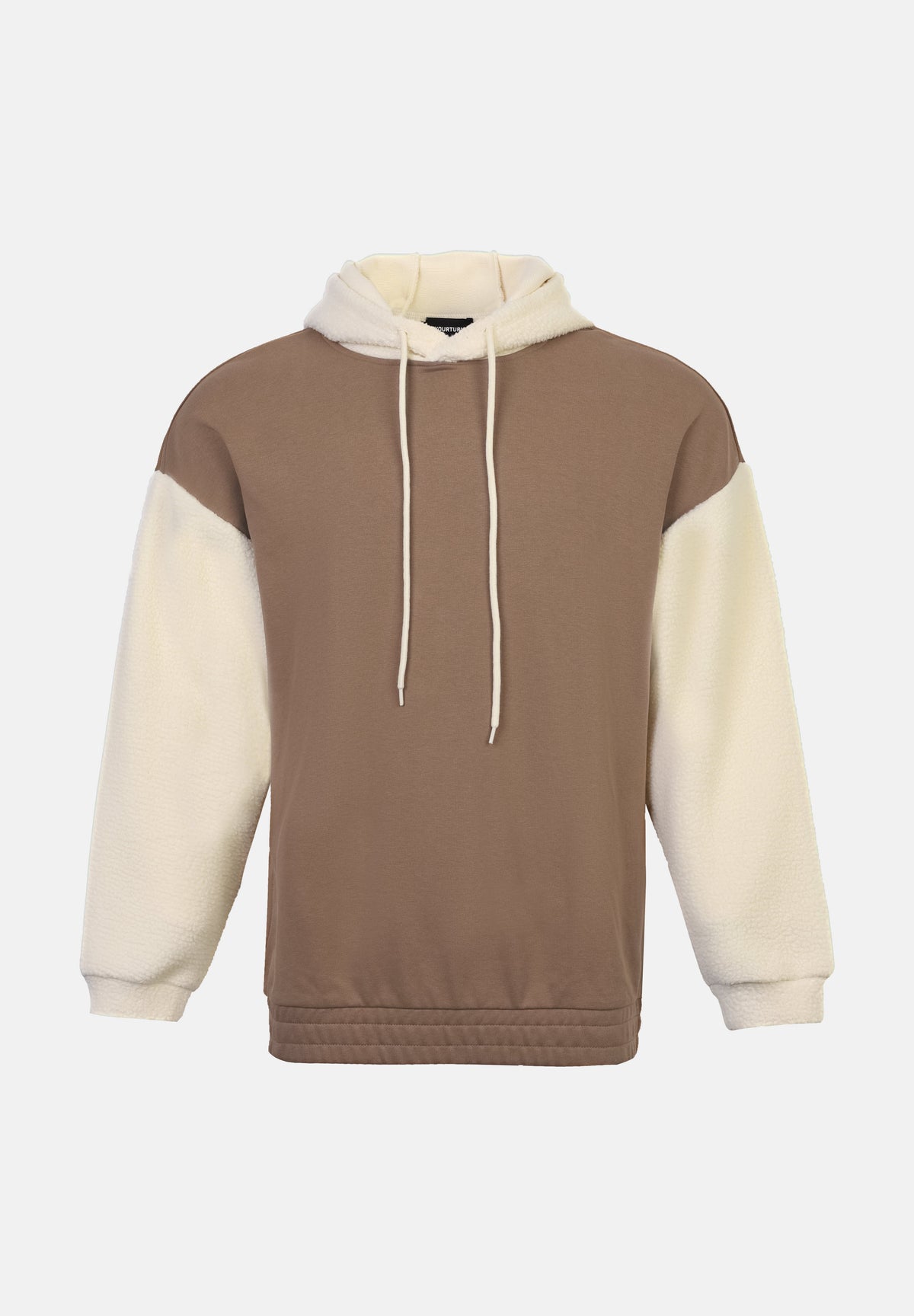 YOURTURN BORG HOOD AND SLEEVES UNISEX - Sweatshirt - Brown/beige
