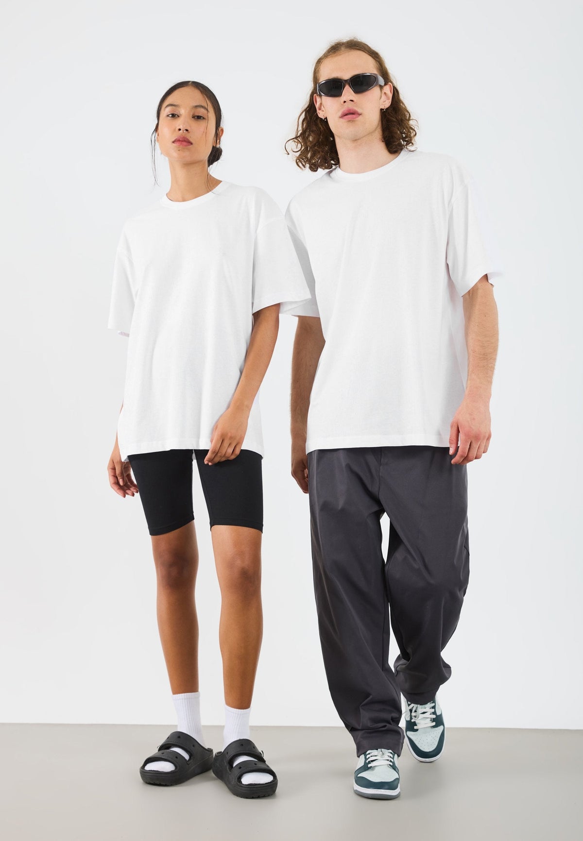 YOURTURN UNISEX 5 PACK BASIC LOOSE T-SHIRT - Basic T-shirt - White