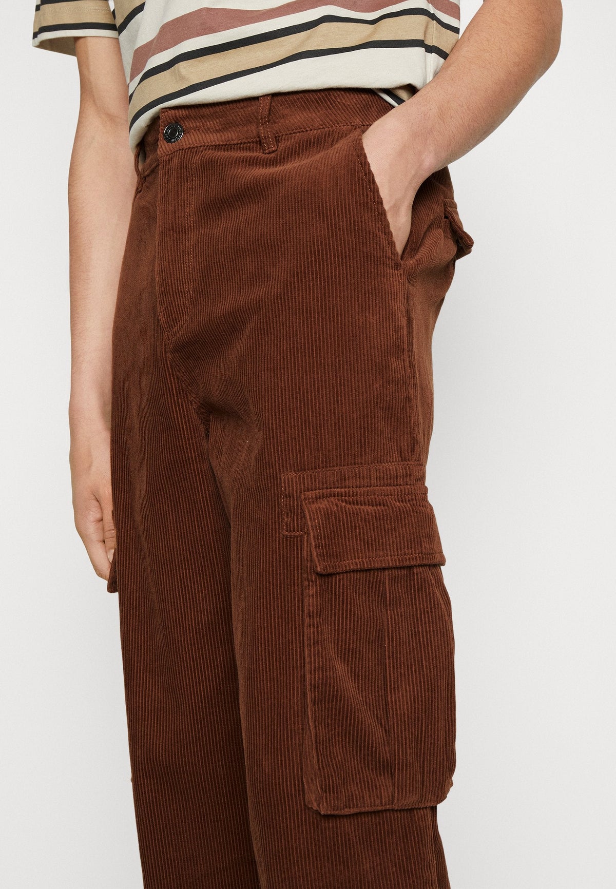 YOURTURN Corduroy Unisex - Cargo Trousers - Dark Brown
