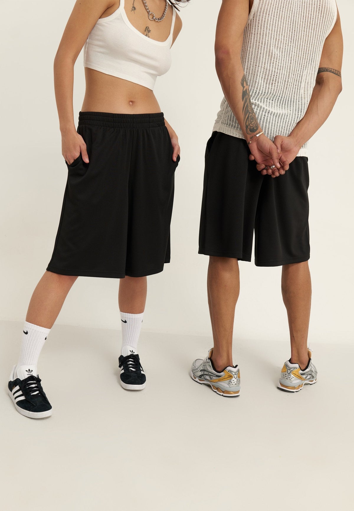 YOURTURN BASKETBALL MESH SHORTS UNISEX - Tracksuit Bottoms - Black