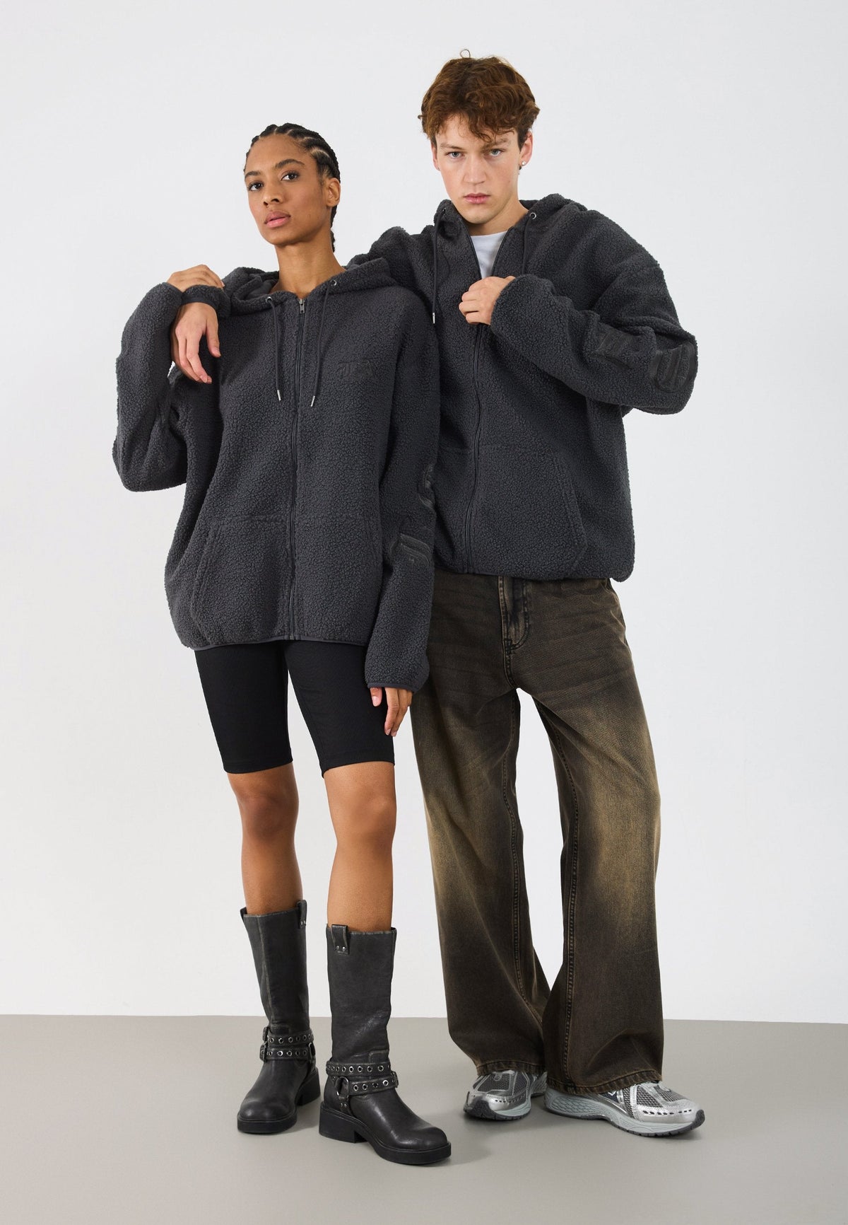 YOURTURN TEDDY JACKET UNISEX - Fleece Jacket - Forged Iron