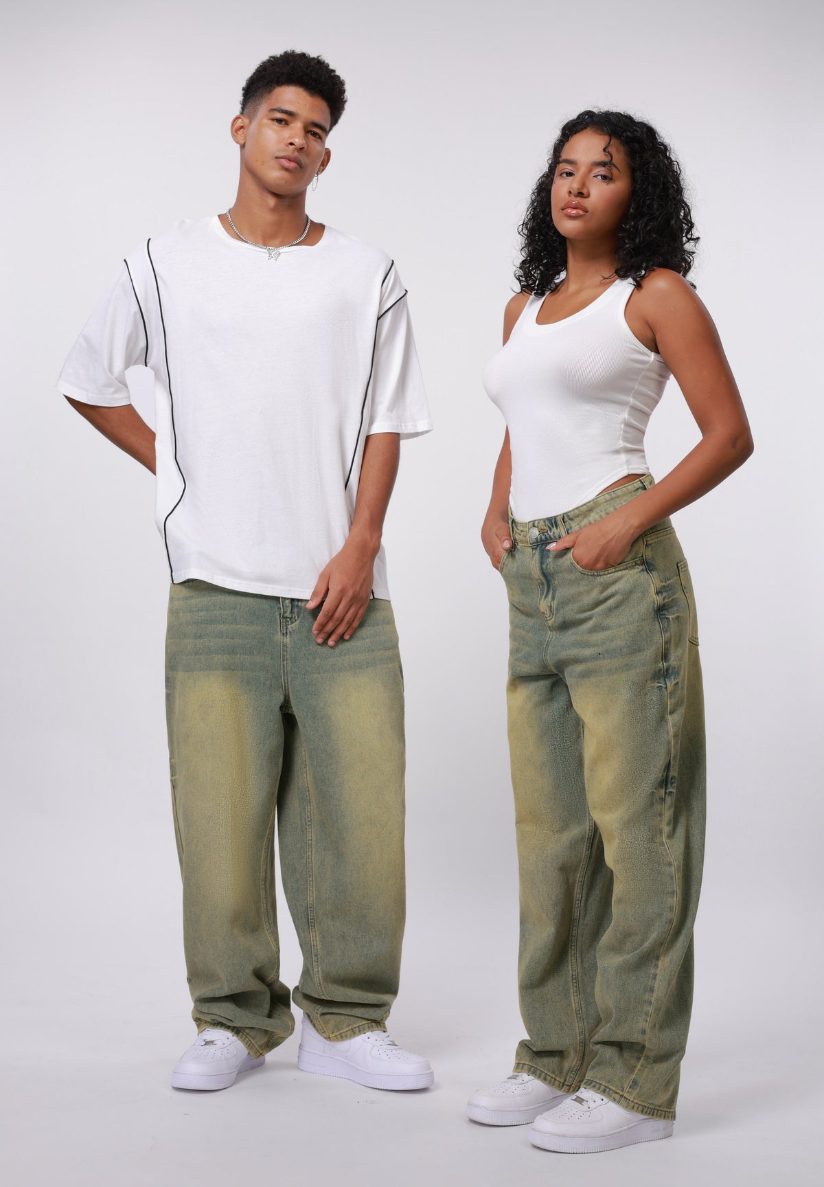 YOURTURN UNISEX - Baggy Jeans - Vintage Blue