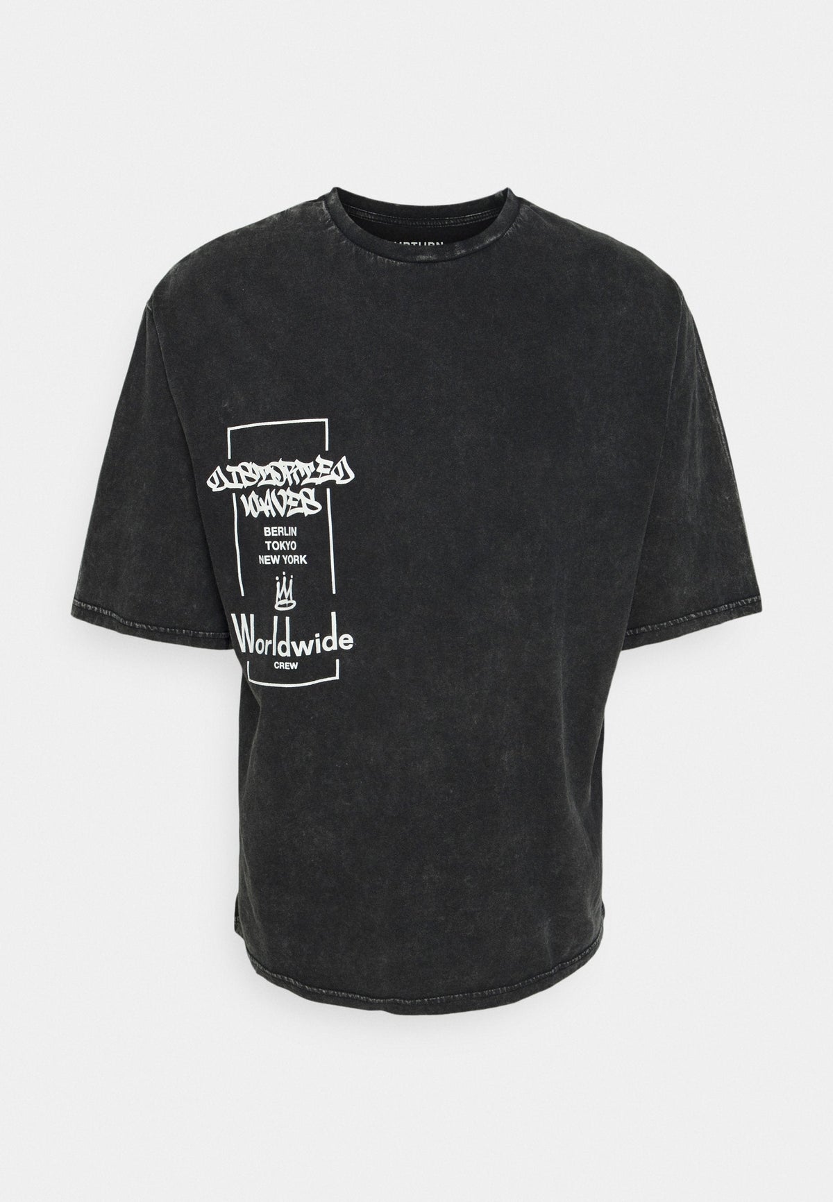 YOURTURN Print Wash Unisex - Print T-Shirt - Black