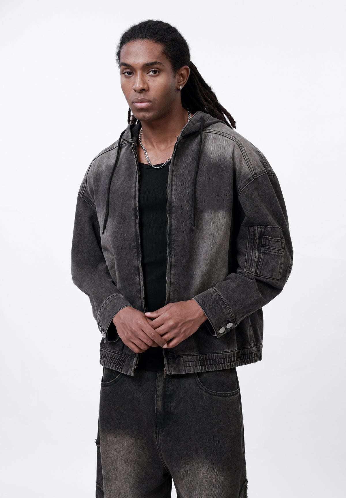 YOURTURN UNISEX - Denim Jacket - Black
