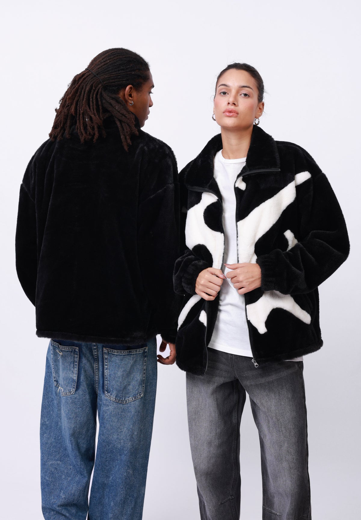 YOURTURN UNISEX - Winter Jacket - Black /white