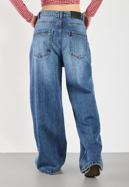 YOURTURN UNISEX - Baggy Jeans - Blue Denim