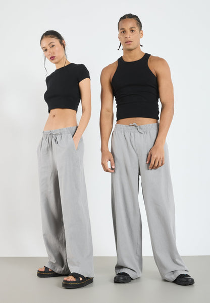YOURTURN LINEN MIX BLEND UNISEX - Trousers - Ultimate Grey