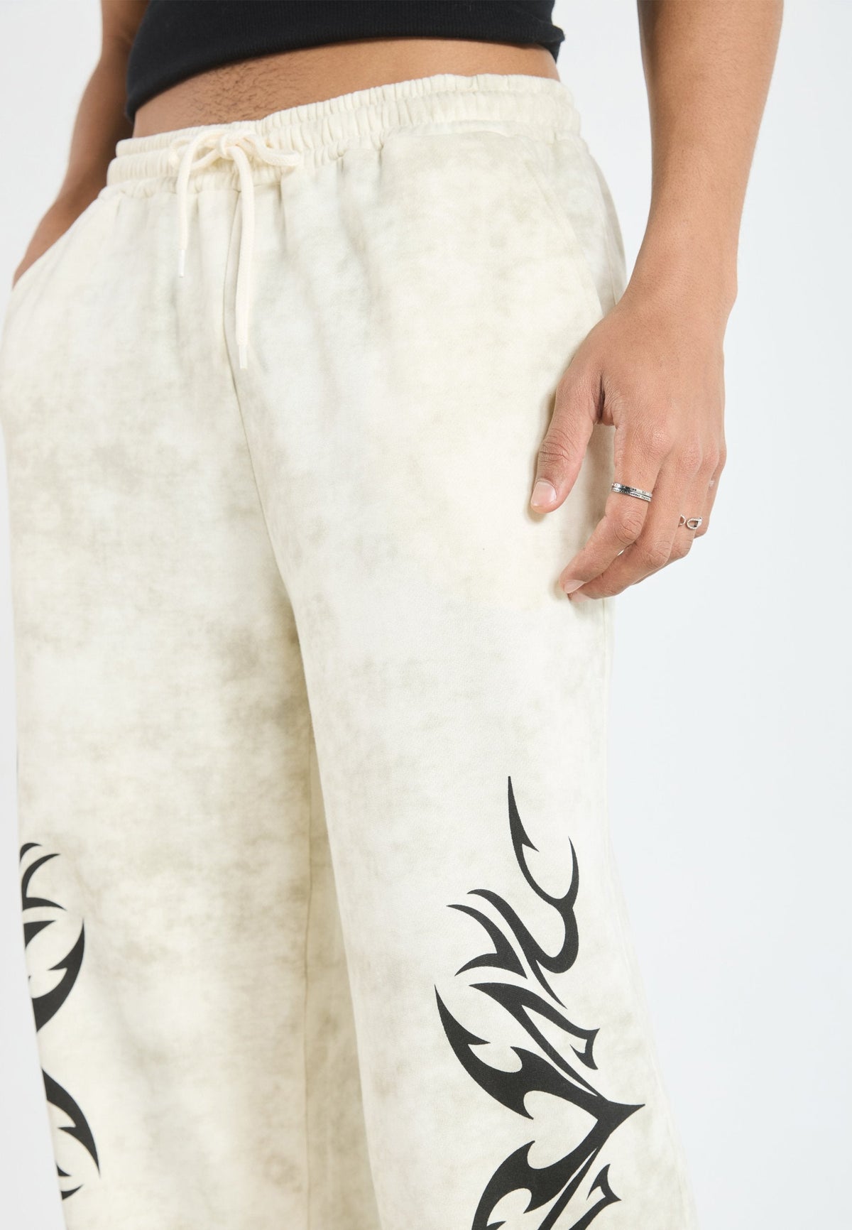 YOURTURN UNISEX - Tracksuit Bottoms - Stonewashed