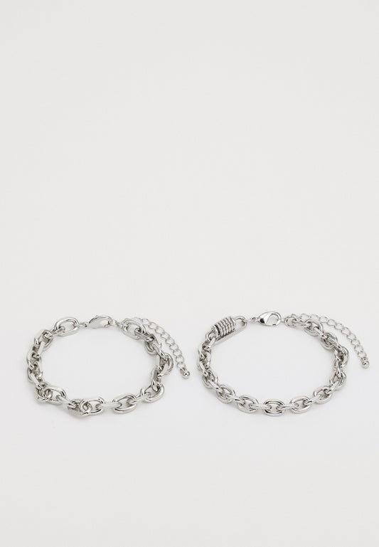 YOURTURN UNISEX 2 PACK - Bracelet - Silver-coloured