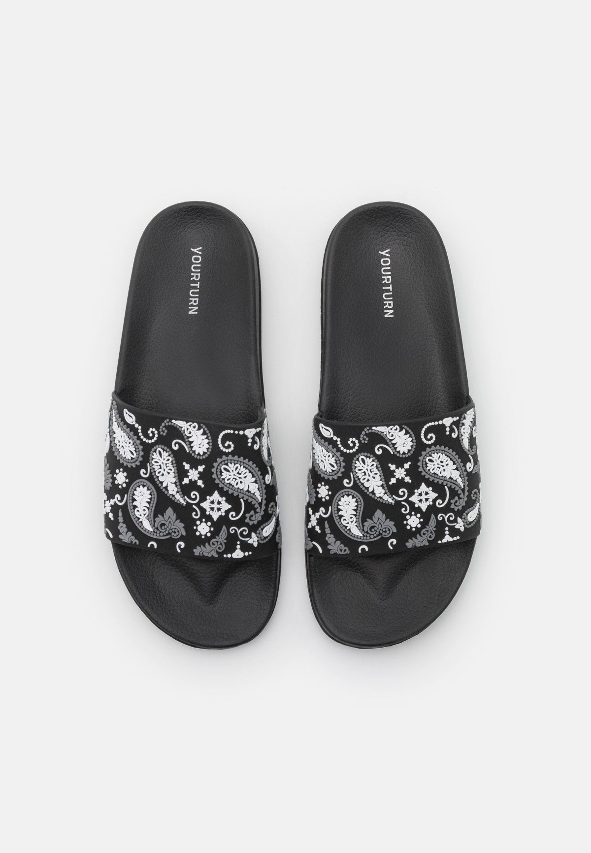 YOURTURN Unisex - Pool Slides - Black