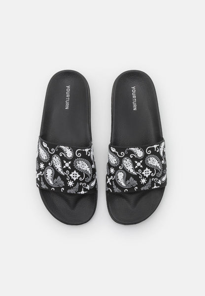YOURTURN Unisex - Pool Slides - Black