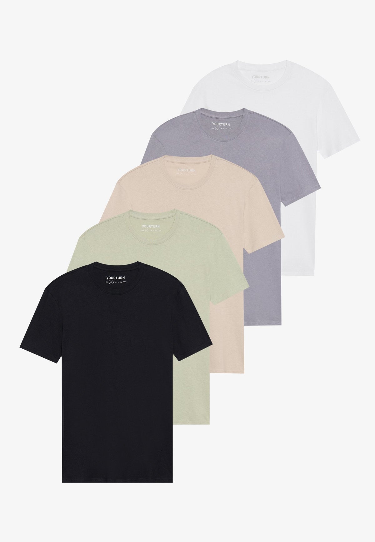 YOURTURN UNISEX 5 PACK BASIC LOOSE T-SHIRT - Basic T-shirt - Black