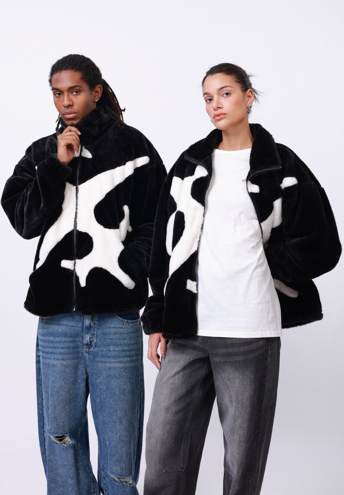 YOURTURN UNISEX - Winter Jacket - Black /white