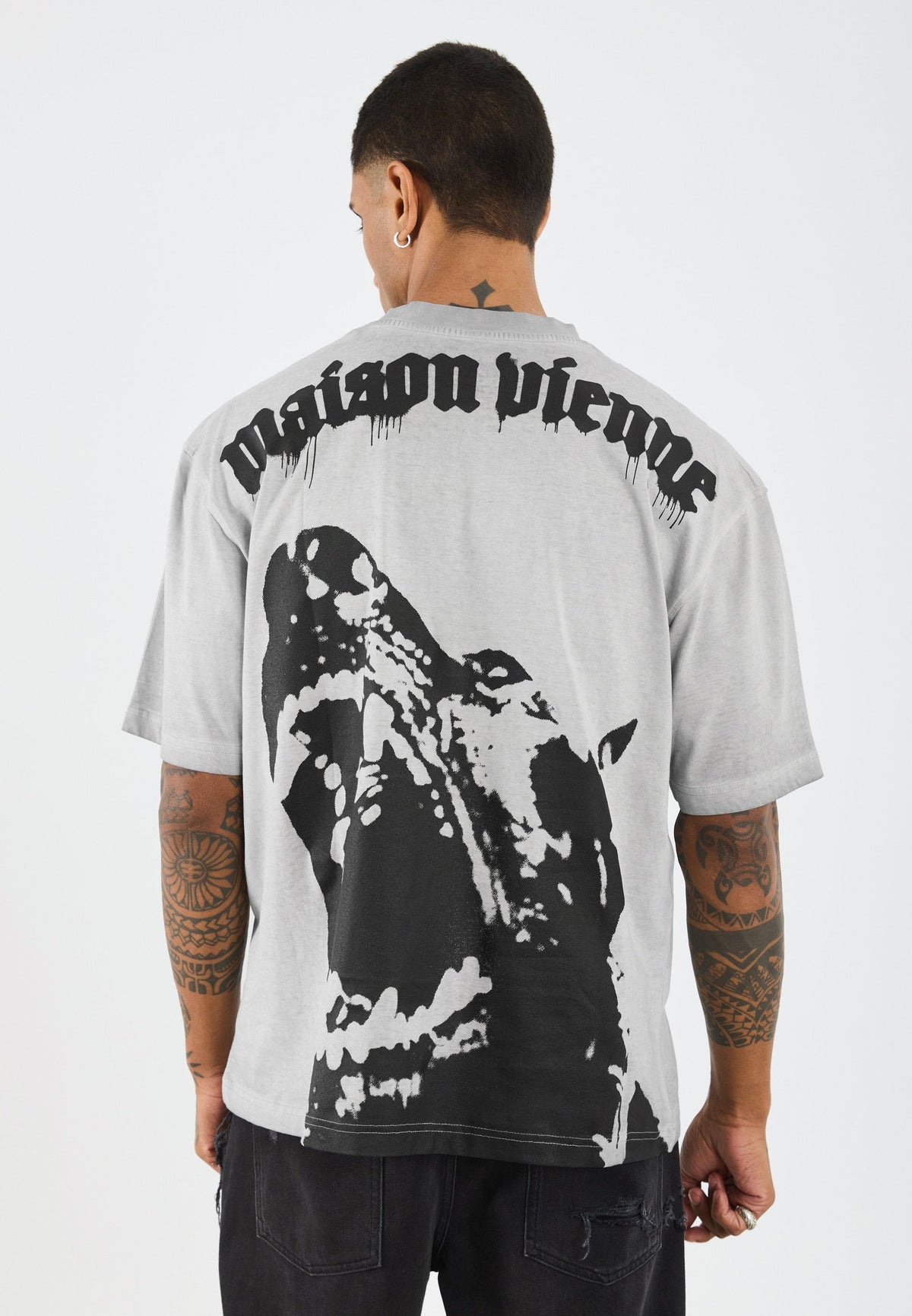YOURTURN UNISEX - Print T-shirt - Grey Wash