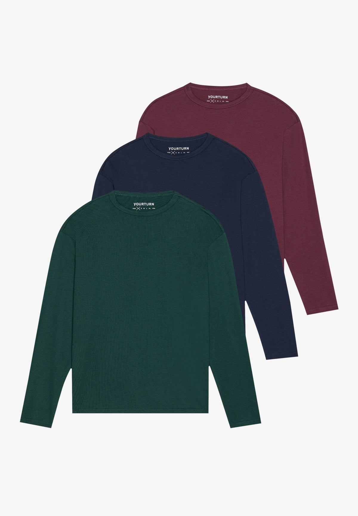 YOURTURN UNISEX 3 PACK - Long Sleeved Top - White/black/dark Grey