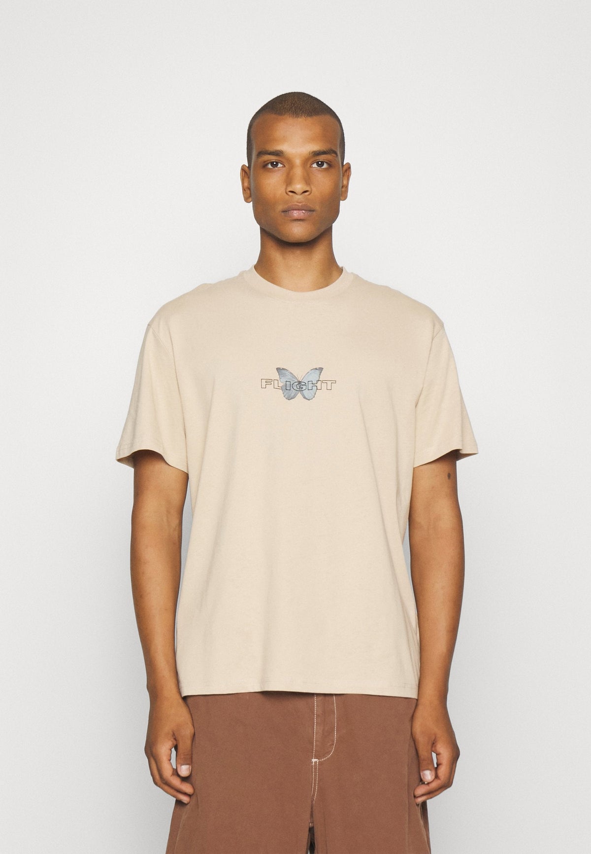 YOURTURN Unisex - Print T-Shirt - Tan