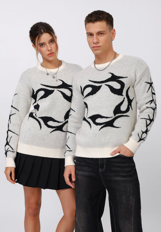 YOURTURN UNISEX - Jumper - White/black