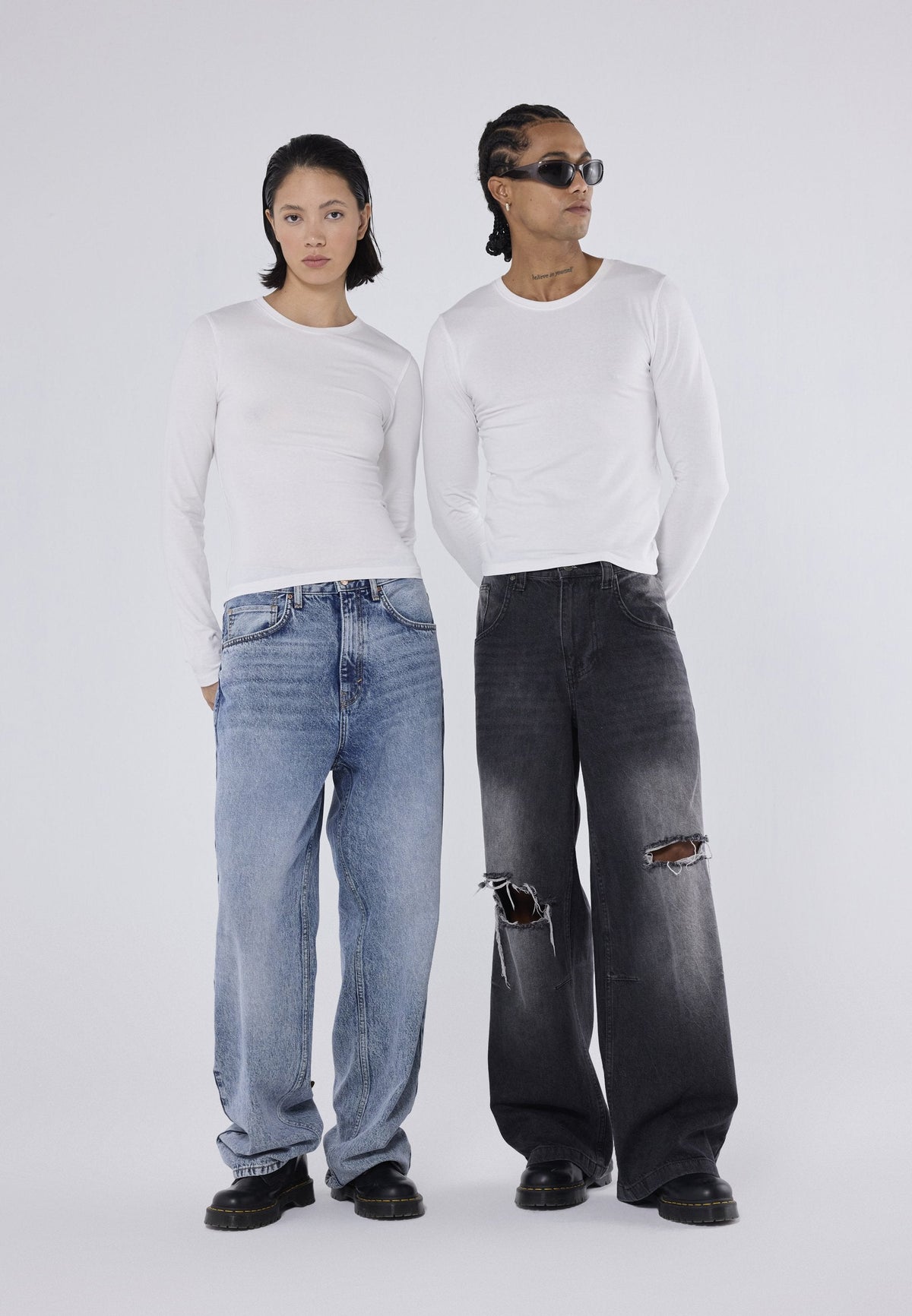 YOURTURN 2 PACK UNISEX - Long Sleeved Top - White/dark Brown