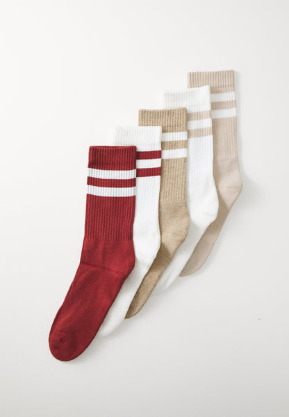 YOURTURN UNISEX 5 PACK - Socks - Mottled Grey/white