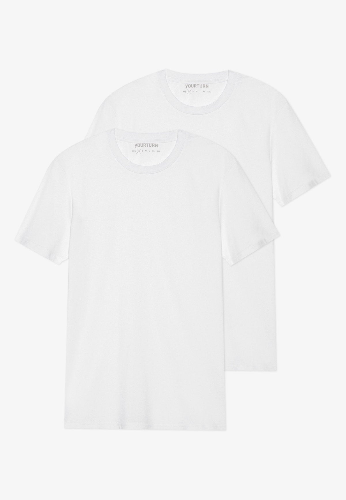 YOURTURN UNISEX 2 PACK BASIC REGULAR T SHIRT - Basic T-shirt - Bright White/true Black