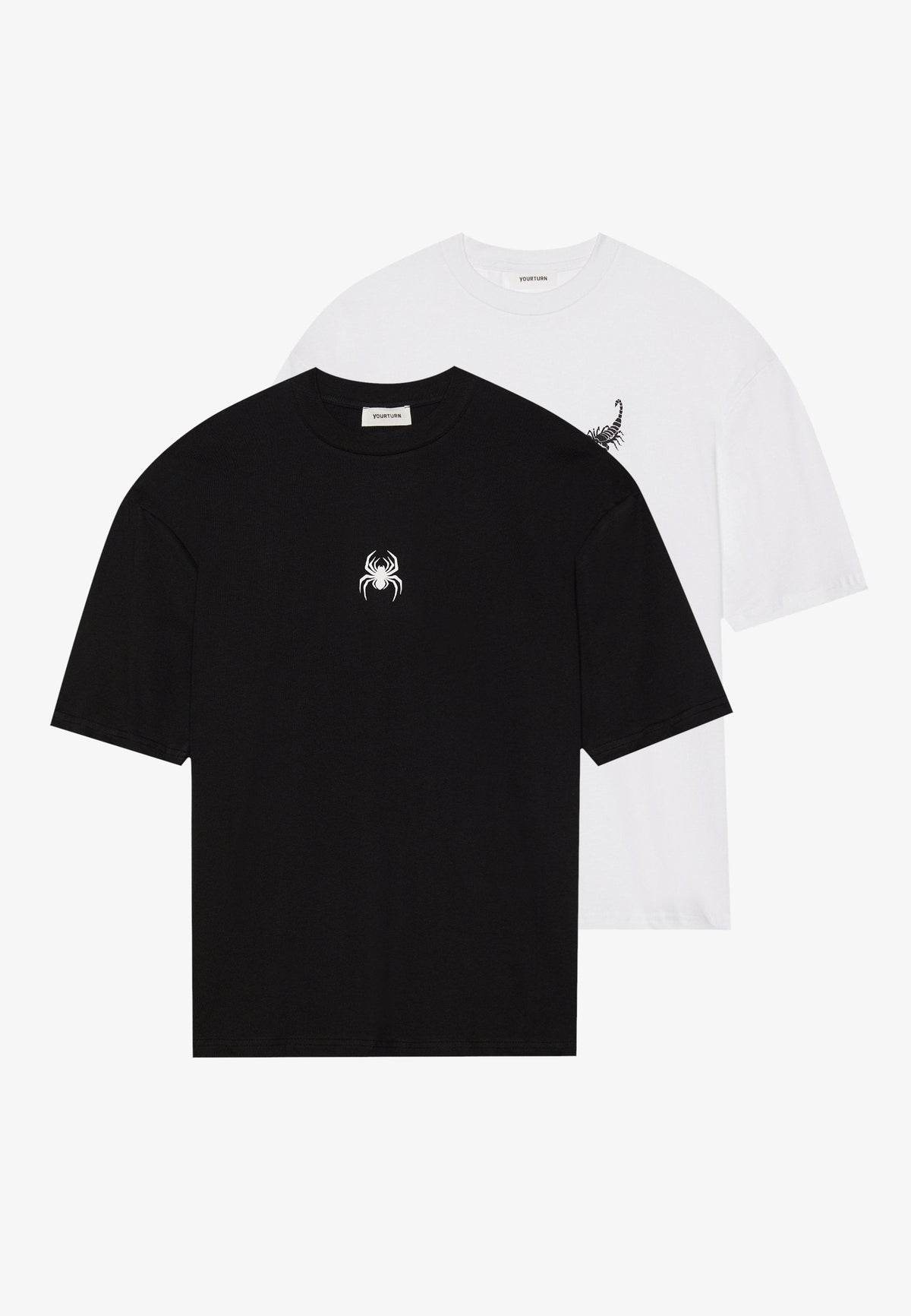 YOURTURN UNISEX 2 PACK - Print T-shirt - True Black/bright White