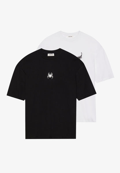 YOURTURN UNISEX 2 PACK - Print T-shirt - True Black/bright White