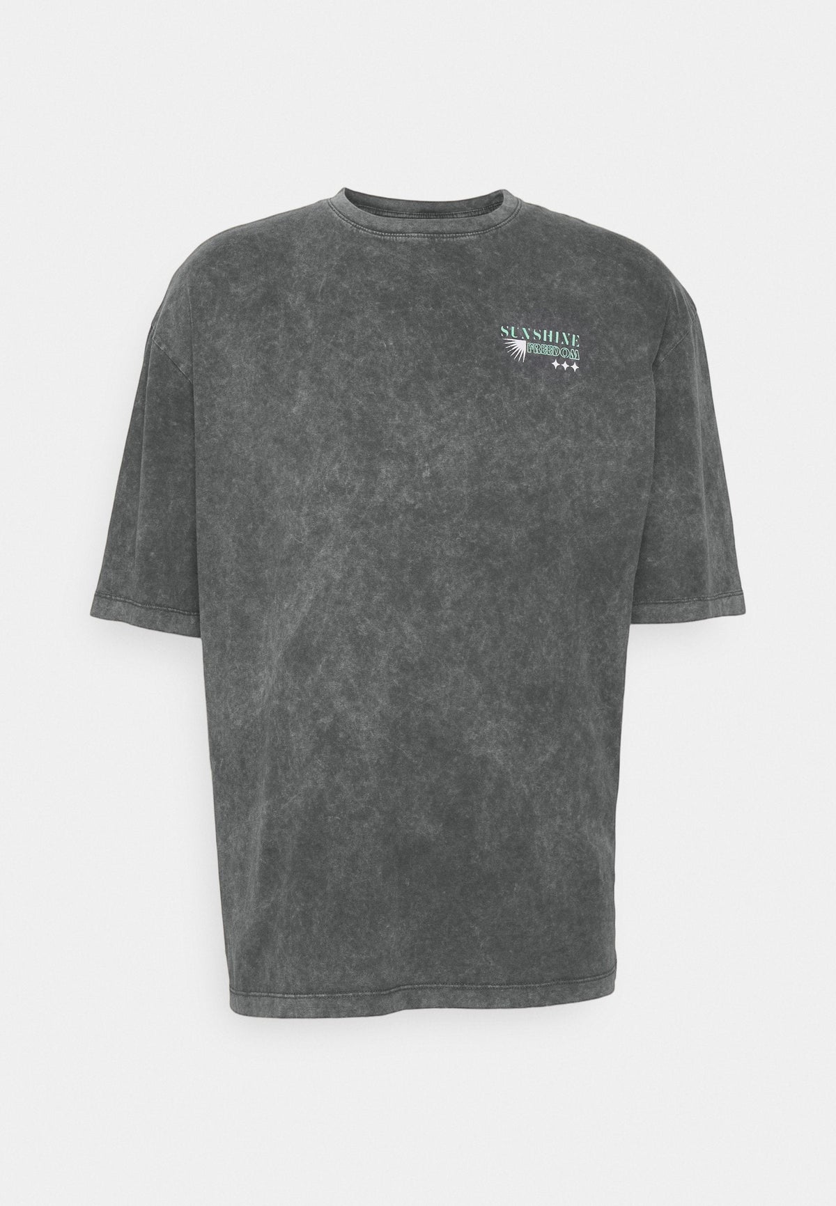 YOURTURN Unisex - Print T-Shirt - Mottled Black