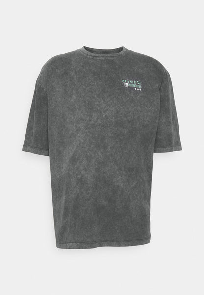 YOURTURN Unisex - Print T-Shirt - Mottled Black