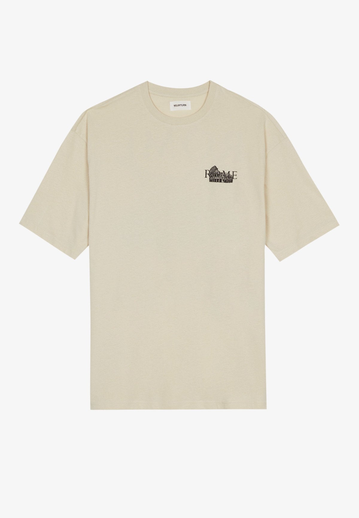 YOURTURN UNISEX - Print T-shirt - Mottled Light Brown