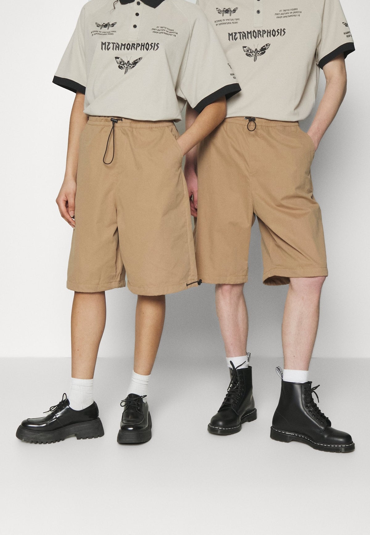 YOURTURN Genderless Parachute - Shorts - Brown