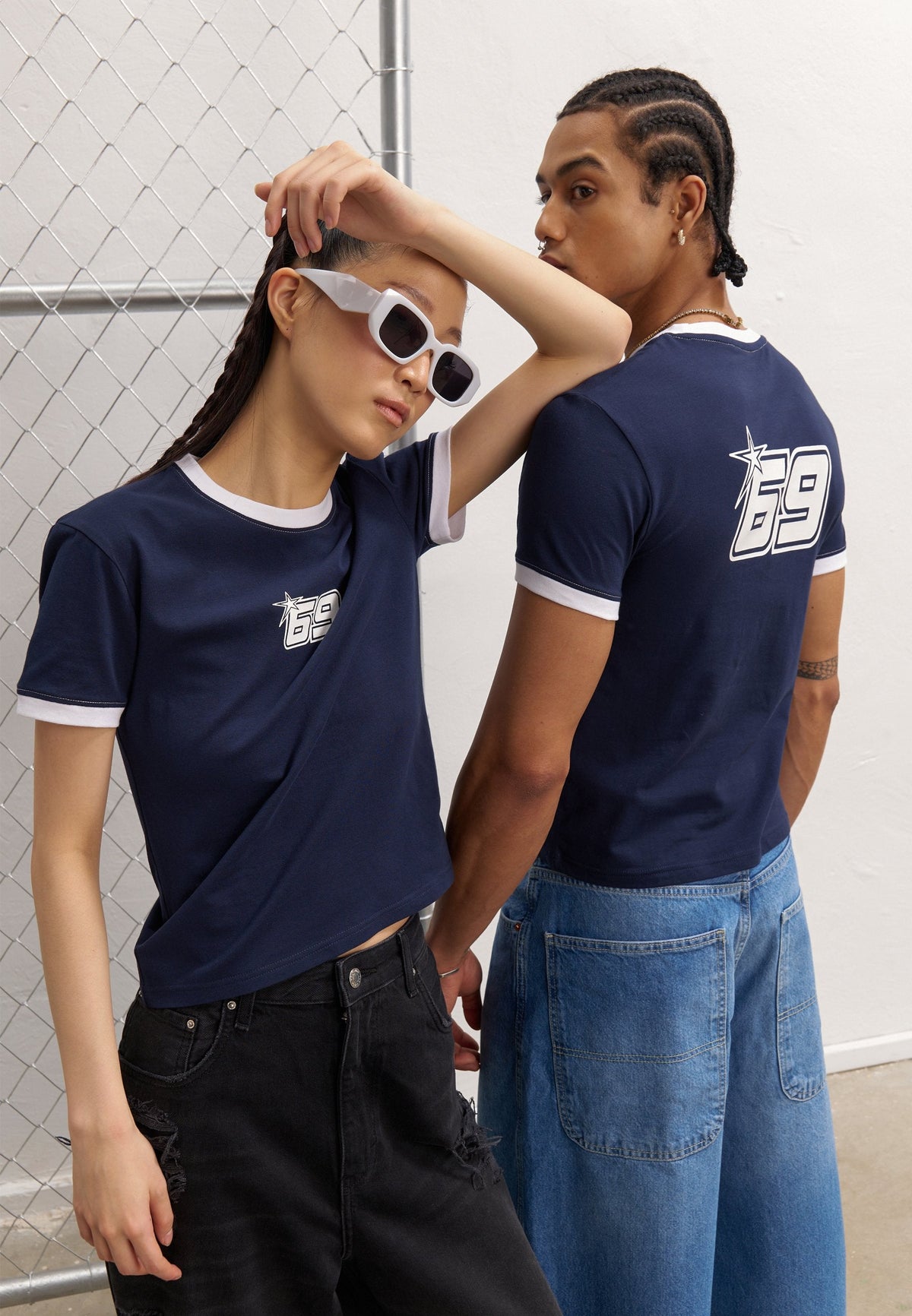 YOURTURN UNISEX - Print T-shirt - Dark Blue