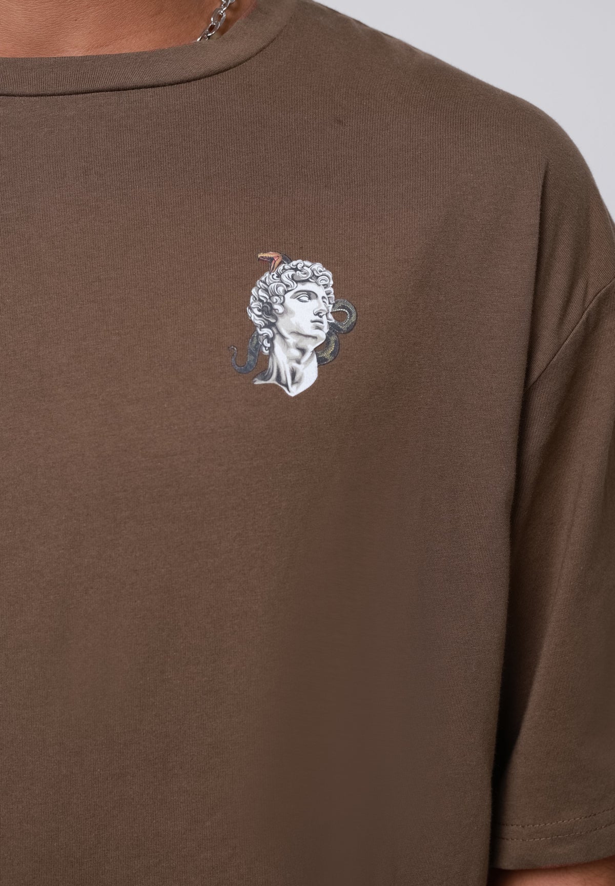 YOURTURN UNISEX - Print T-shirt - Mid Brown