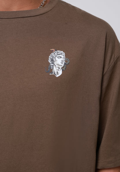 YOURTURN UNISEX - Print T-shirt - Mid Brown