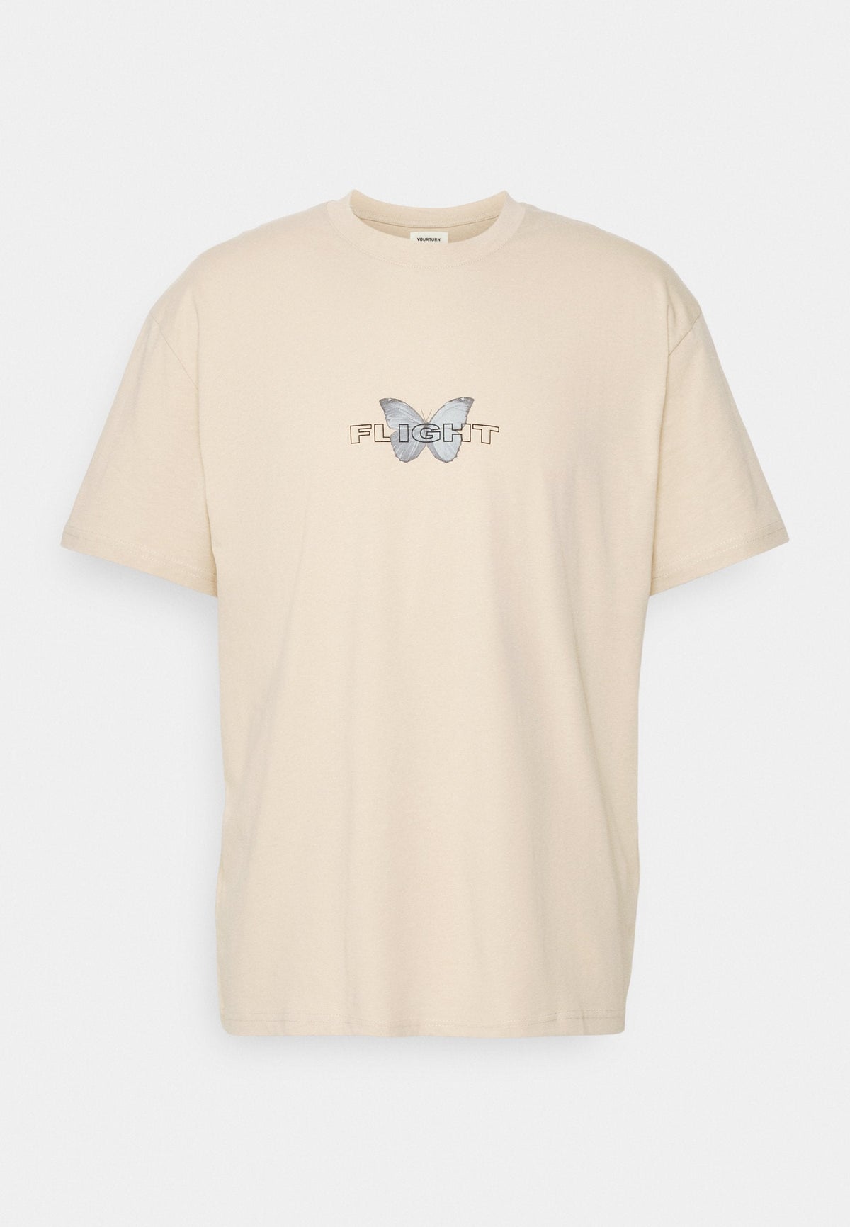 YOURTURN Unisex - Print T-Shirt - Tan