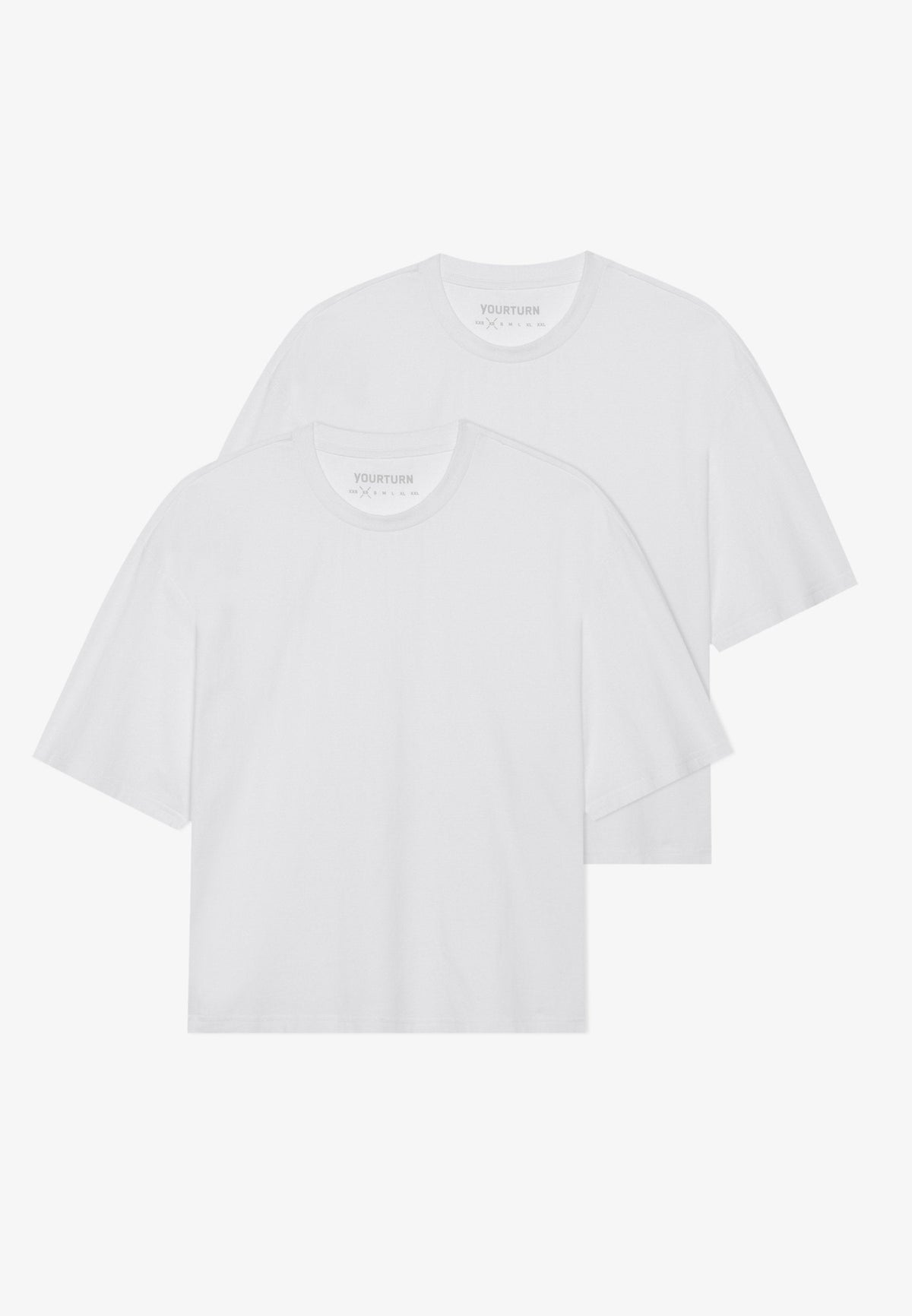 YOURTURN 2 PACK UNISEX BASIC BOXY CROPPED T-SHIRT - Basic T-shirt - True Black