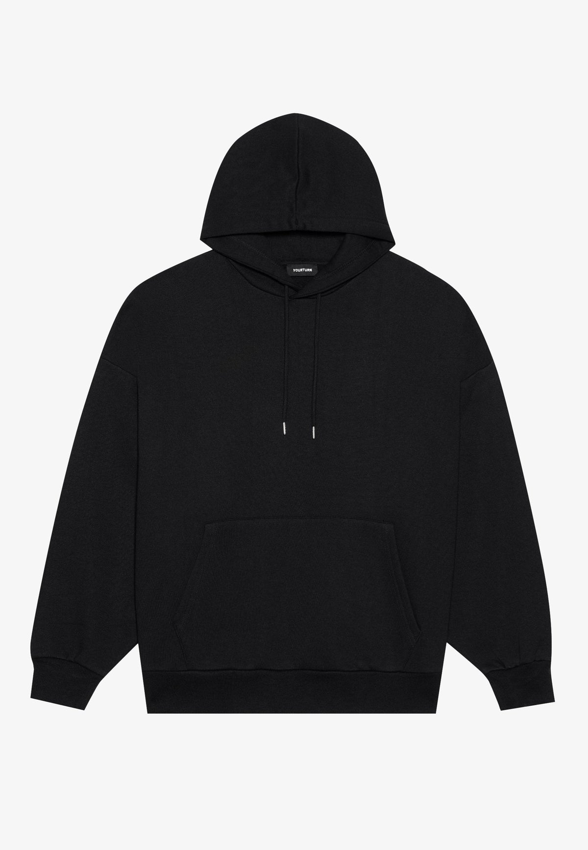 YOURTURN OVERSIZE BASIC HOODIE UNISEX - Hoodie - True Black
