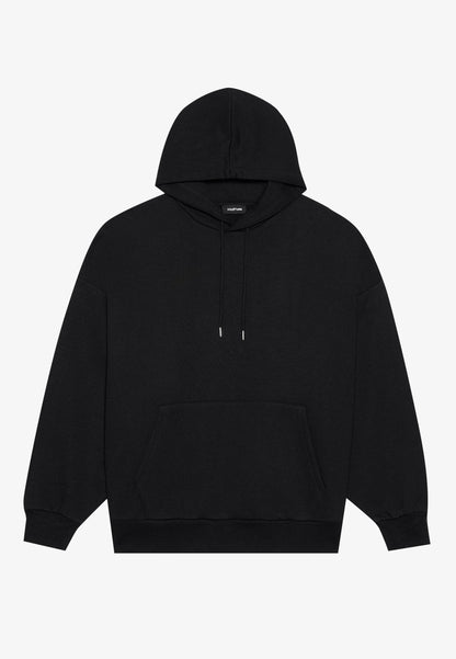 YOURTURN OVERSIZE BASIC HOODIE UNISEX - Hoodie - True Black
