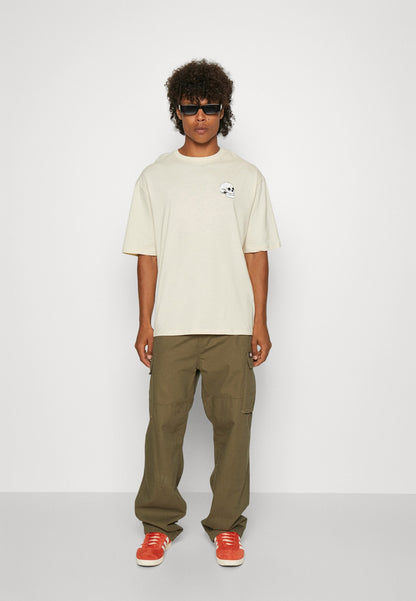 YOURTURN SkullGraphic- Print T-Shirt - Beige