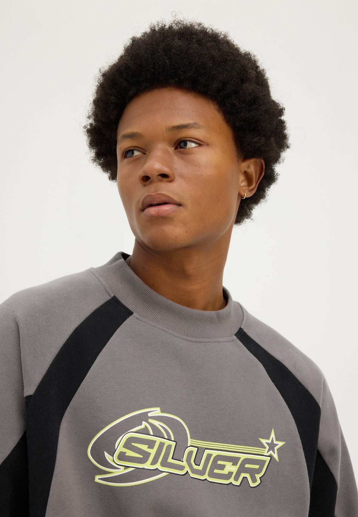 YOURTURN SILVER RACER CREW OVERSIZED UNISEX - Sweatshirt - Grey