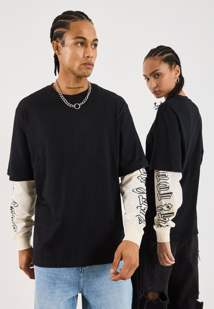 YOURTURN UNISEX - Long Sleeved Top - Black/white